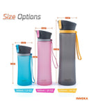 Flip-Top Silicone Coated Glass Water Bottle (600ML)
