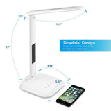 LED Panel Desk Lamp with LCD Display and USB Charging Port