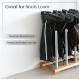 Modern Boot Rack - 4 Pairs (Birch & Steel)