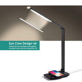 Aluminum LED Desk Lamp w/Wireless Charging-Black