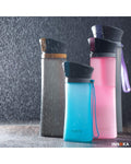 Flip-Top Silicone Coated Glass Water Bottle (1000ML)