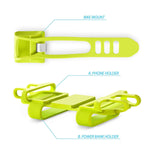2-in-1 Universal Bicycle Phone/Power Bank Holder - Neon Green