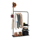 Garment Rack with 3-Tier Wood Storage Shelves